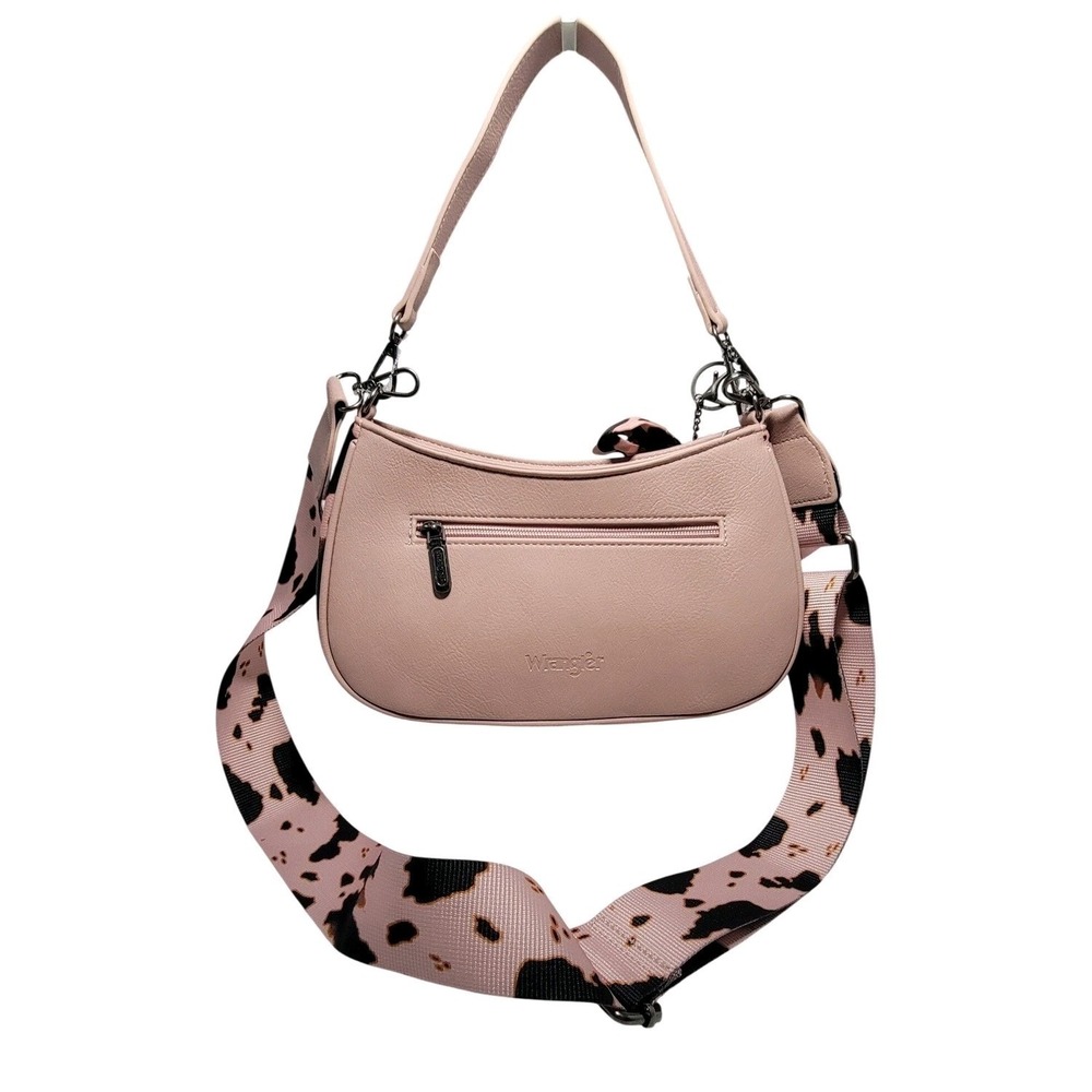 Wrangler Montana West Blush Pink Cow Print Hobo Bag New WGS206-198-PK-COW - Picture 2 of 6